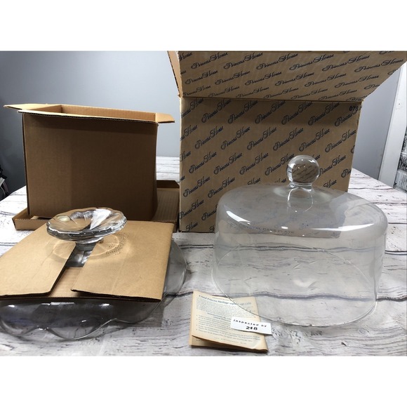 Princess House Heritage Crystal Cake Plate Stand W/ Covered Dome Lid 076 Vintage - Picture 7 of 15